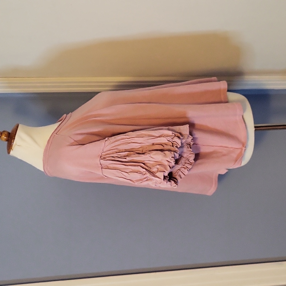 We The Free People Lilac Pink Tee Top Small Oversized Crinkled Short Sleeve Boxy - Picture 3 of 5